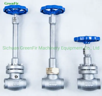 Haste estendida da válvula globo de aço inoxidável com extremidades soldadas para oxigênio líquido, nitrogênio líquido, GNL, etc.